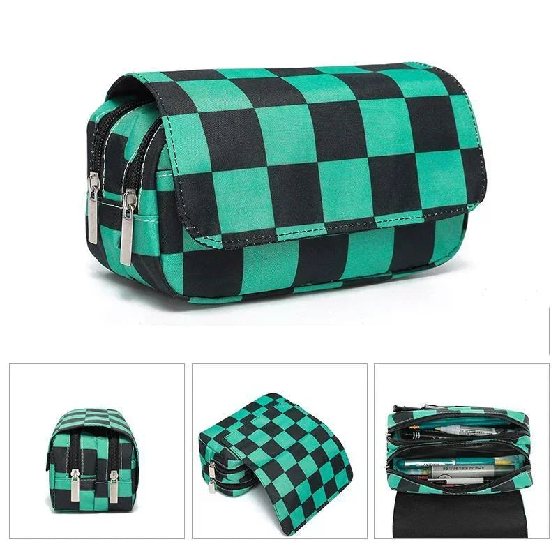 Demon Slayer 3D Anime Pen Bag Student Storage Bag Tanjirou Nezuko Zenitsu Giyuu Cartoon Pen Box Cute Boys Girls Pencil Case