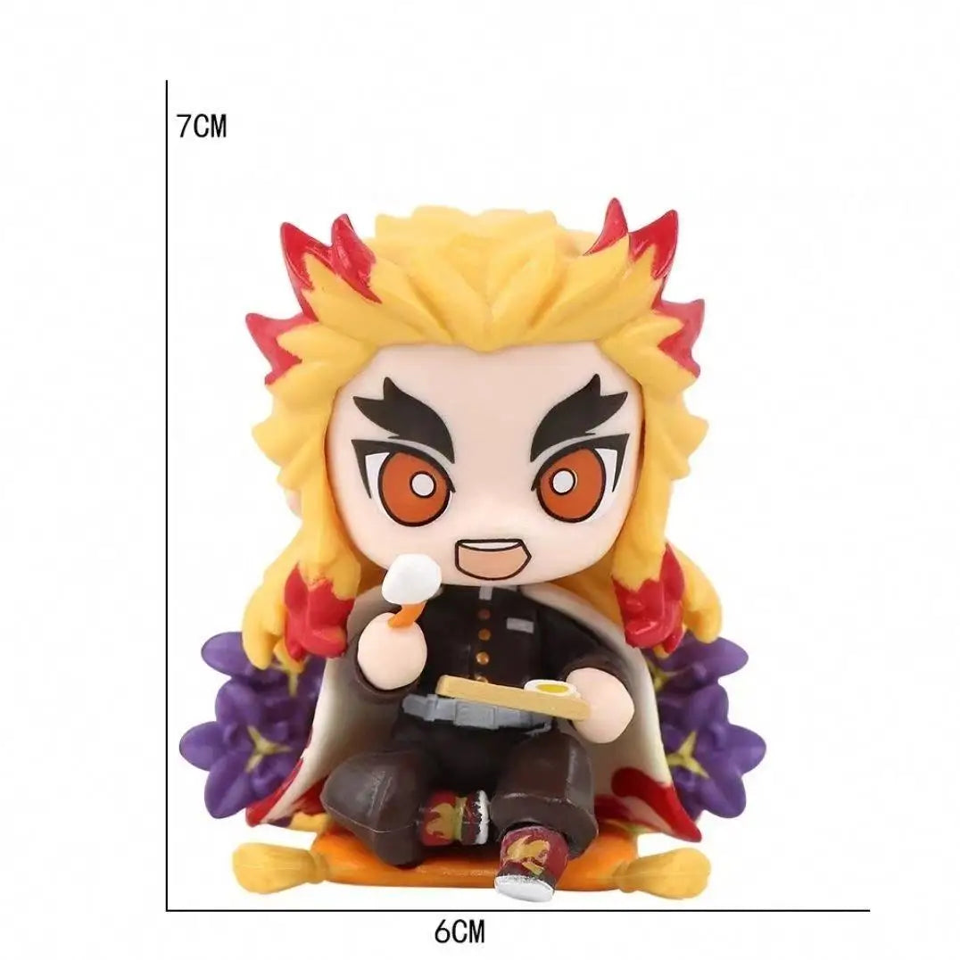 Demon Slayer Anime 9cm Model Figures Tanjirou Nezuko Zenitsu Kyoujurou Kanroji Dolls Action Figure Toys for Kids Birthday Gift