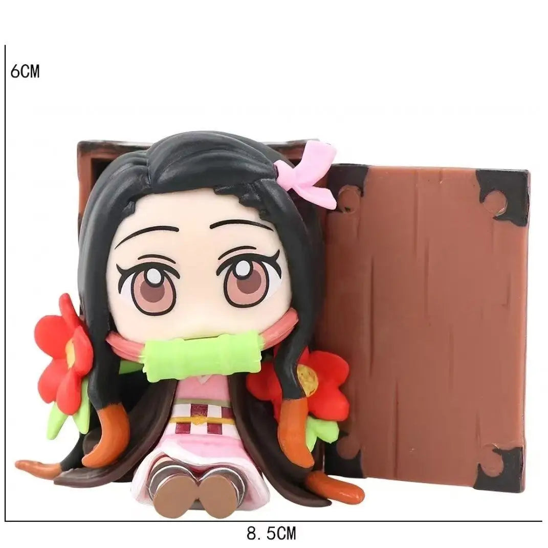 Demon Slayer Anime 9cm Model Figures Tanjirou Nezuko Zenitsu Kyoujurou Kanroji Dolls Action Figure Toys for Kids Birthday Gift