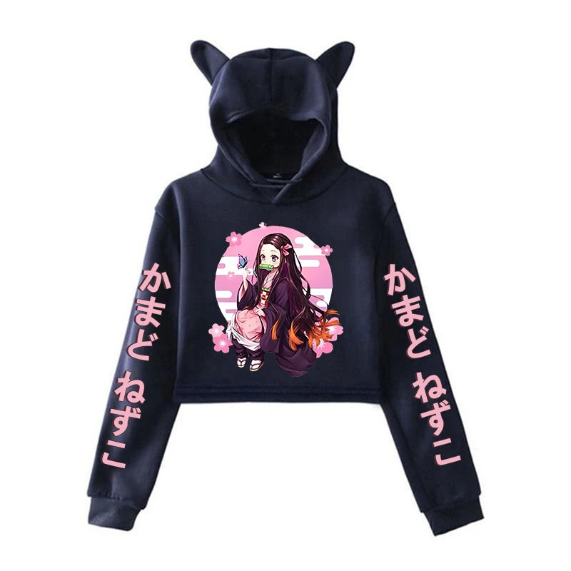 Kamado Nezuko Printed cat ear hoodie