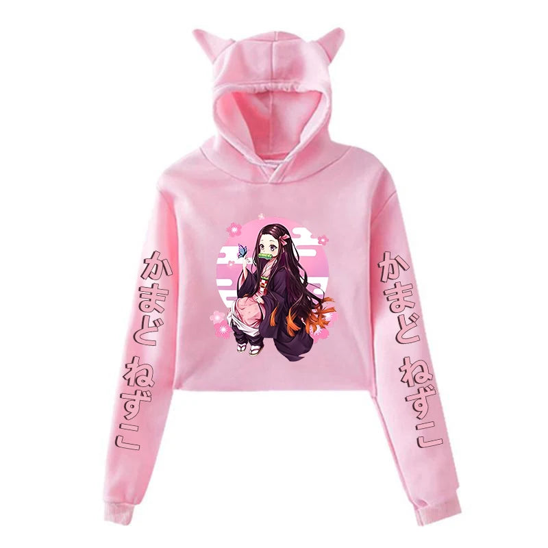 Kamado Nezuko Printed cat ear hoodie