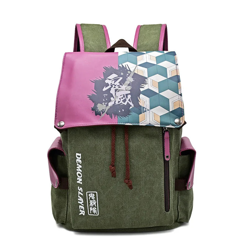 Demon Slayer Anime Backpacks Cosplay Anime Figure Tomioka Giyuu Kamado Nezuko Agatsuma Zenitsu Kamado Tanjirou Cute School Bags