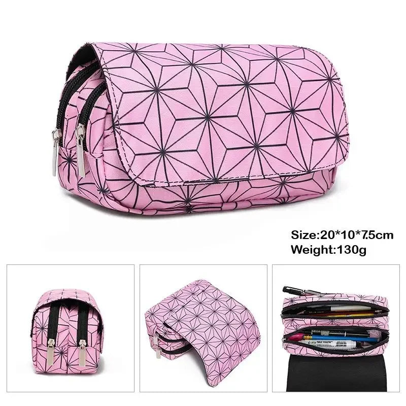 Demon Slayer 3D Anime Pen Bag Student Storage Bag Tanjirou Nezuko Zenitsu Giyuu Cartoon Pen Box Cute Boys Girls Pencil Case