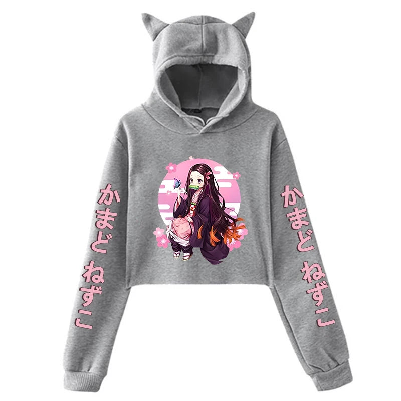 Kamado Nezuko Printed cat ear hoodie