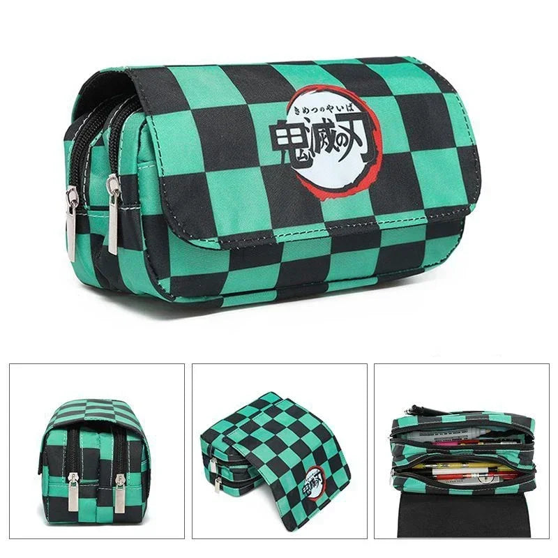 Demon Slayer 3D Anime Pen Bag Student Storage Bag Tanjirou Nezuko Zenitsu Giyuu Cartoon Pen Box Cute Boys Girls Pencil Case