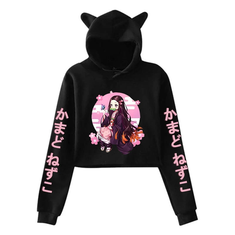 Kamado Nezuko Printed cat ear hoodie