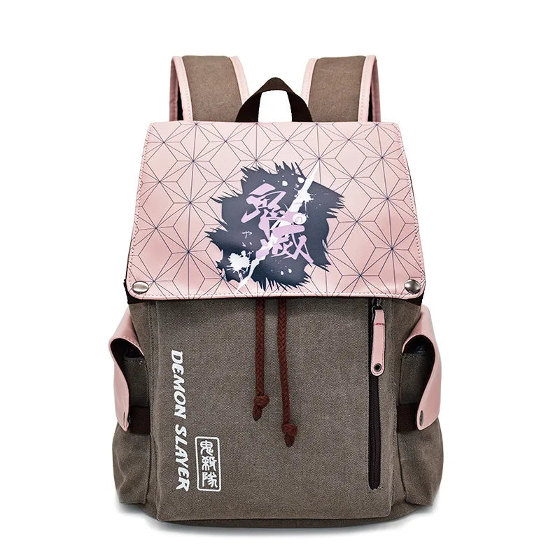 Demon Slayer Anime Backpacks Cosplay Anime Figure Tomioka Giyuu Kamado Nezuko Agatsuma Zenitsu Kamado Tanjirou Cute School Bags