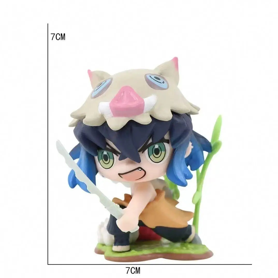 Demon Slayer Anime 9cm Model Figures Tanjirou Nezuko Zenitsu Kyoujurou Kanroji Dolls Action Figure Toys for Kids Birthday Gift