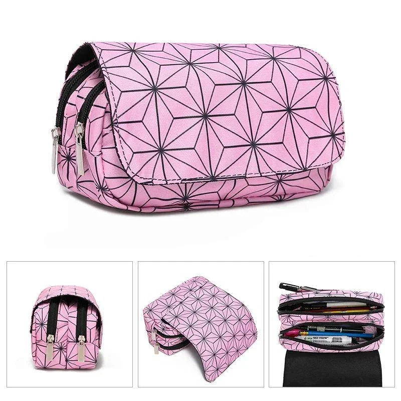 Demon Slayer 3D Anime Pen Bag Student Storage Bag Tanjirou Nezuko Zenitsu Giyuu Cartoon Pen Box Cute Boys Girls Pencil Case