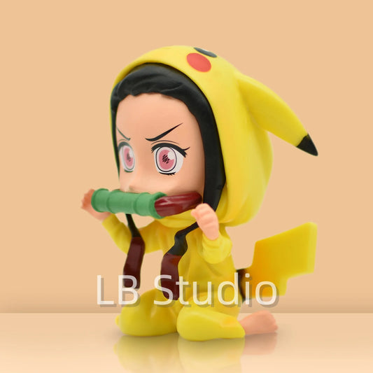 Anime Demon Slayer Figure Kamado Nezuko Cos Pikachu