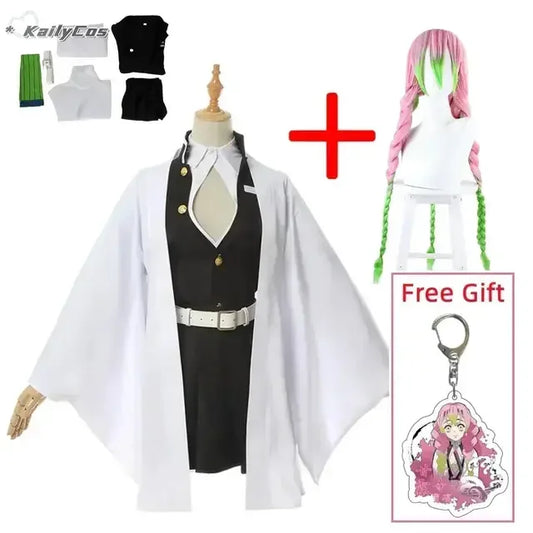 Demon Slayer - Kanroji Mitsuri Cosplay (Costume set, Costume + wig set)
