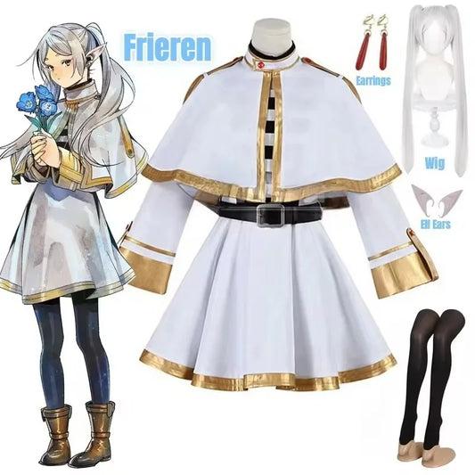 Frieren Cosplay (Costume set, Costume set + wig)